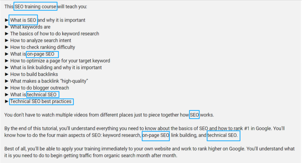 description of youtube video - ahrefs