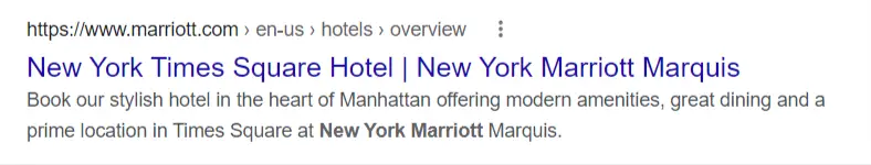 meta tags of marriott - search results