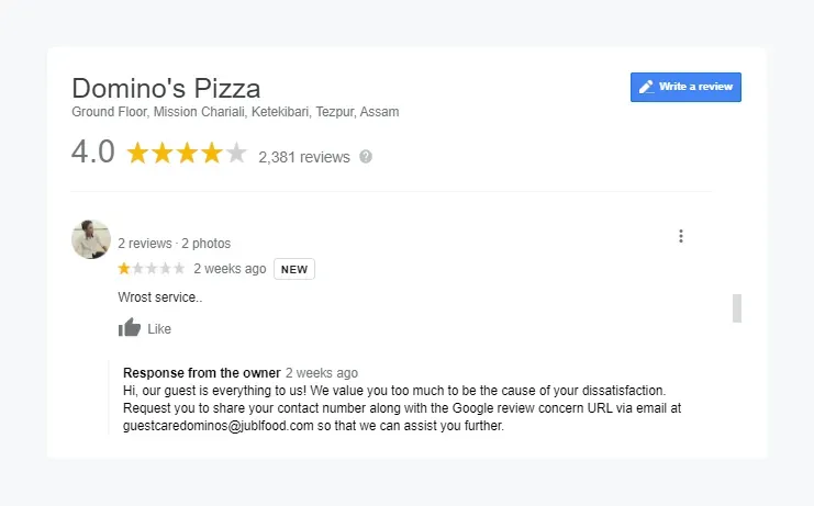 online reviews