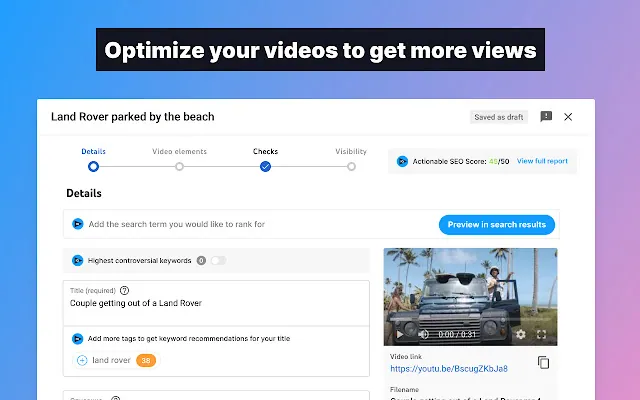 youtube seo tools- vidIQ vision
