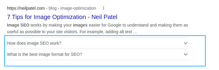 FAQs schema on SERP