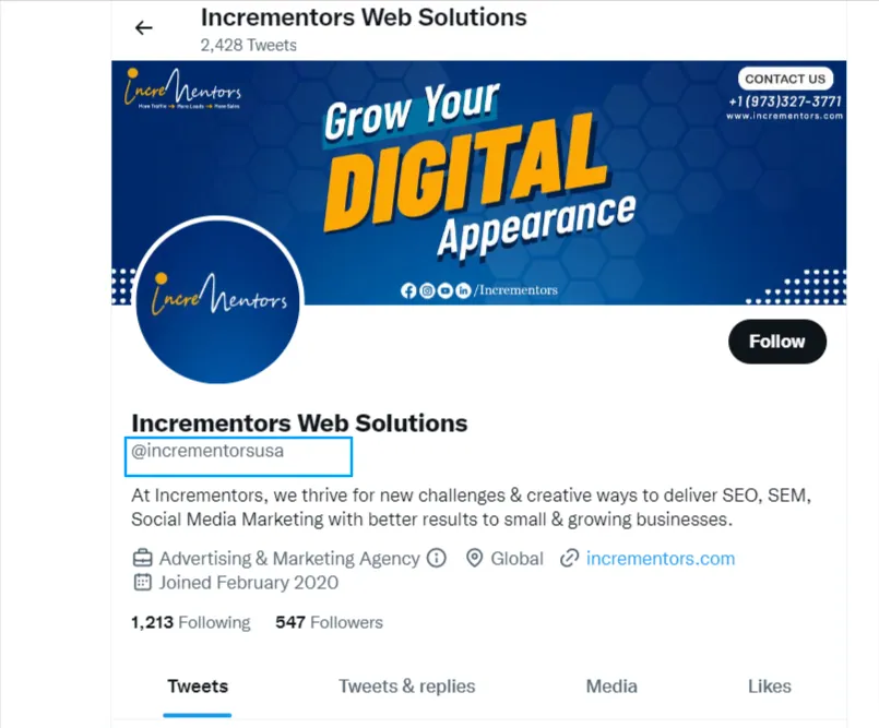 Incrementors twitter -username