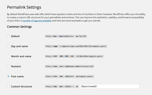 permalink settings