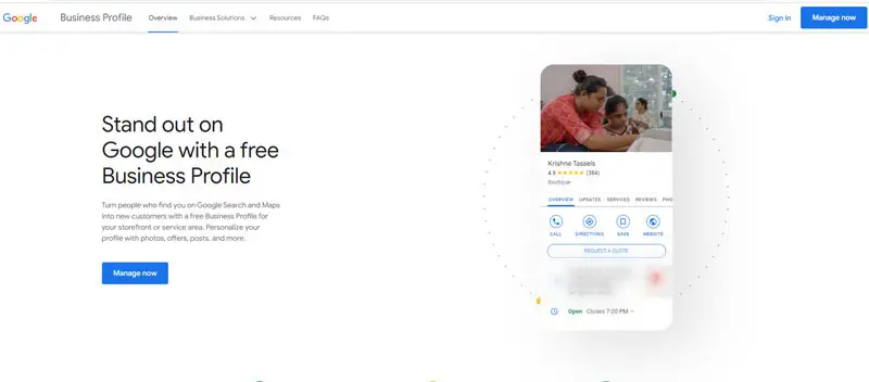 sign in to Google my business
