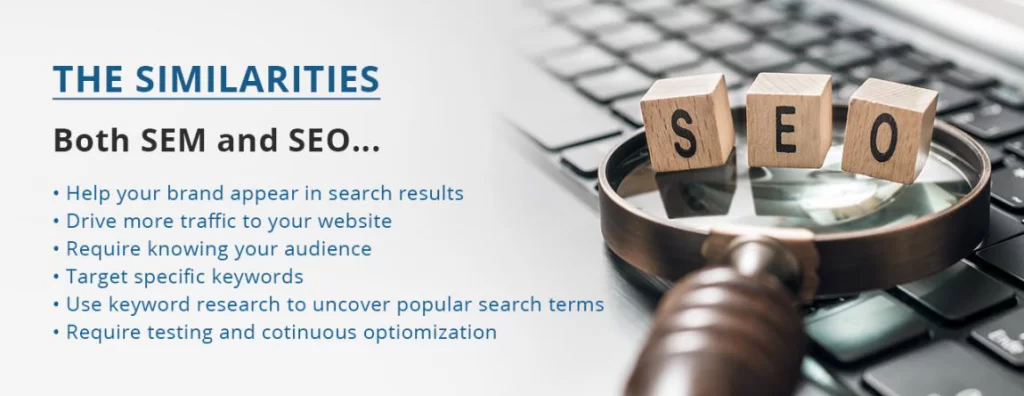 similarities between SEO and SEM