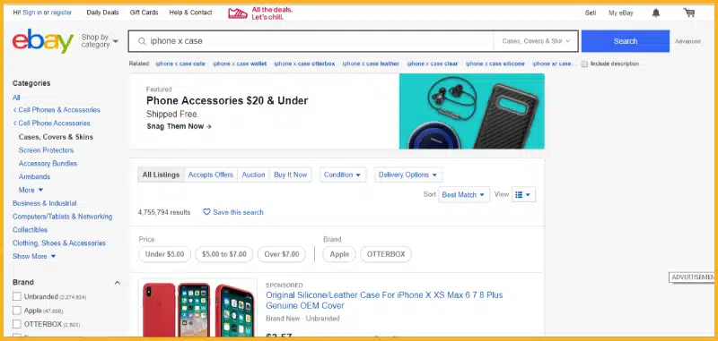 ebay's listing title