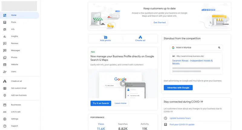 google my business profile