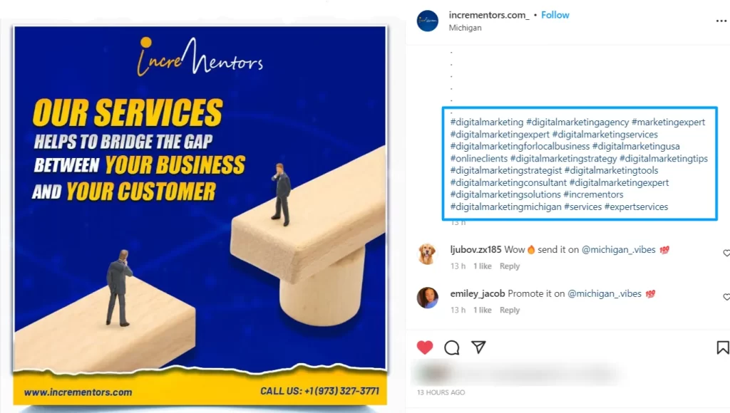 hashtags in instagram post