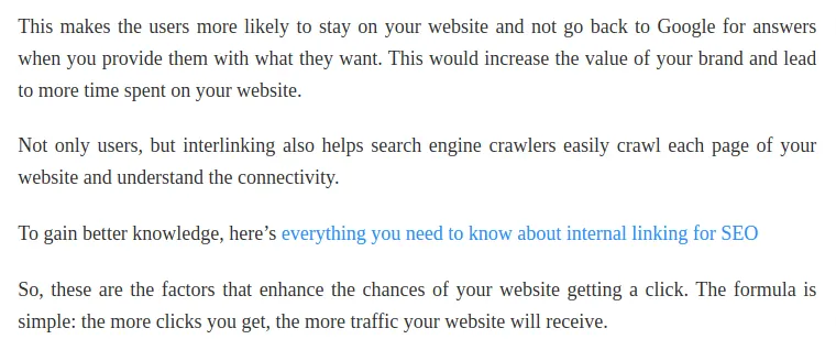 optimize on page elements - internal linking