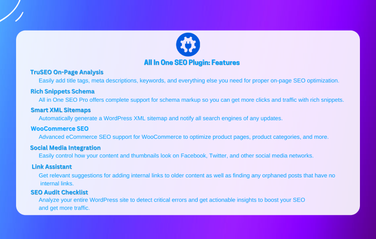 All In One SEO Plugin Features