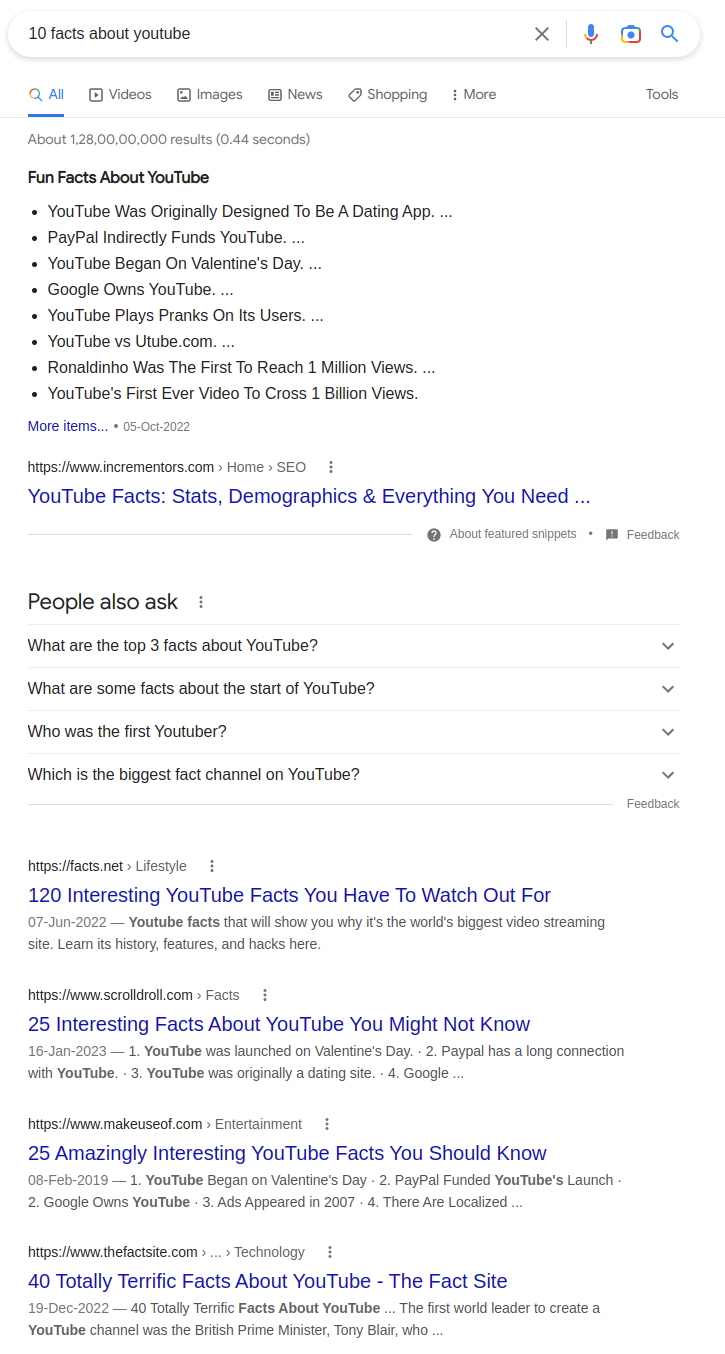10 facts about youtube