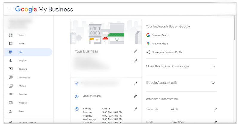 google my business account