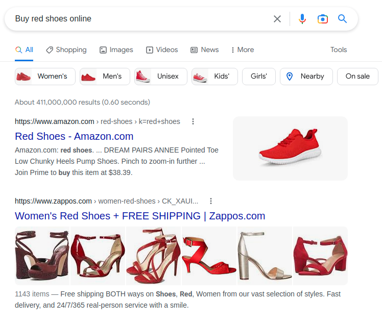 buy red shoes online