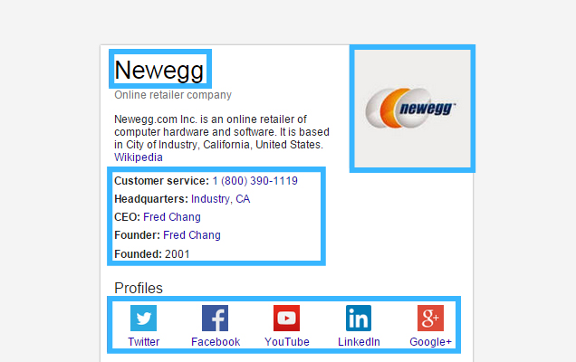 schema markup of newegg company