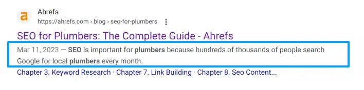 ahrefs - meta description