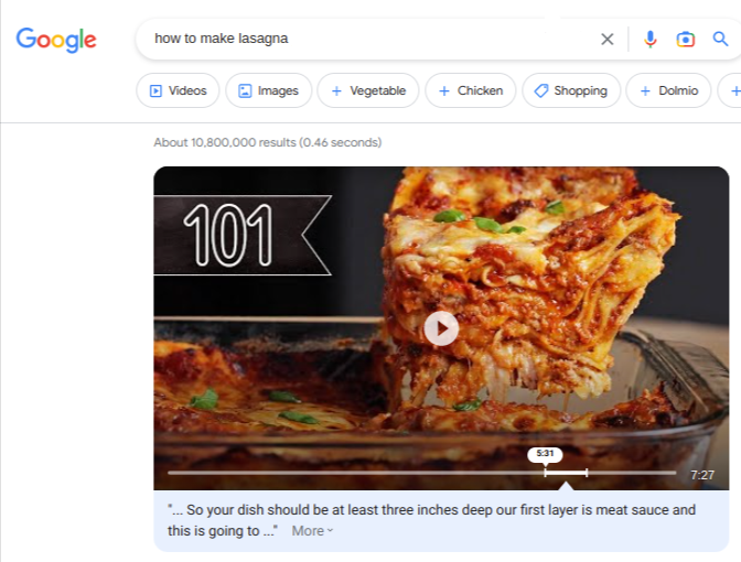 how to make lasagna ranking on google