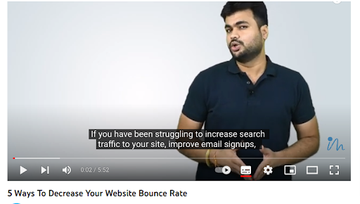 my video - 5 ways to decrease your website bounce rate