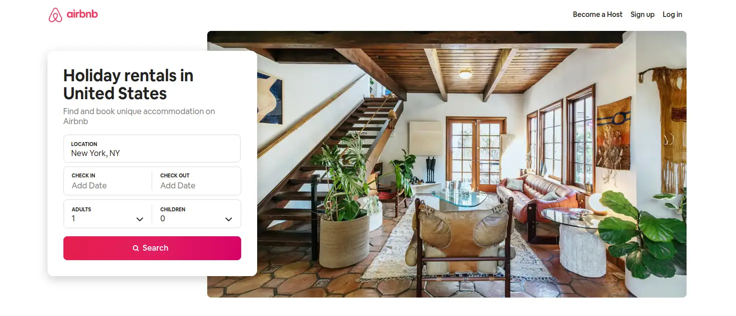 Example of the value proposition of Airbnb