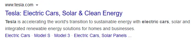 Tesla's meta description