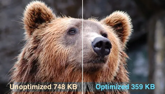 optimized vs unoptimized images