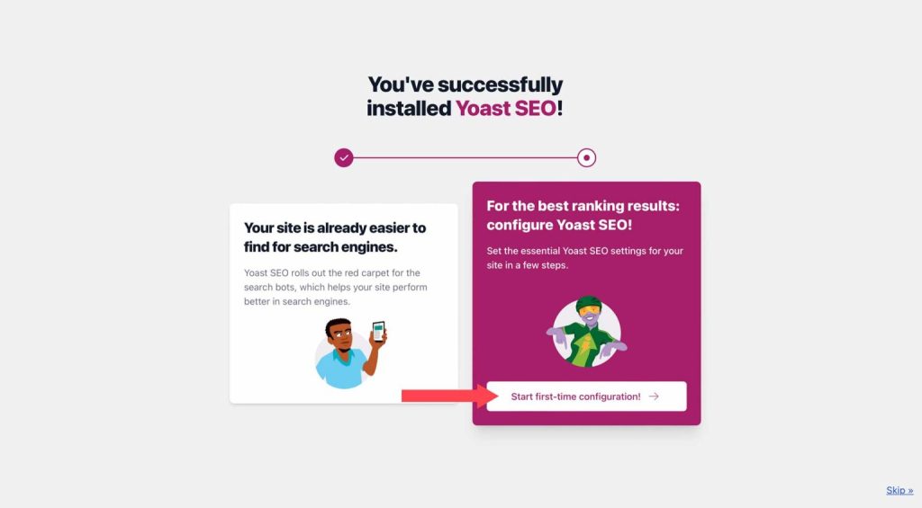 First setup to begin Yoast SEO plugin