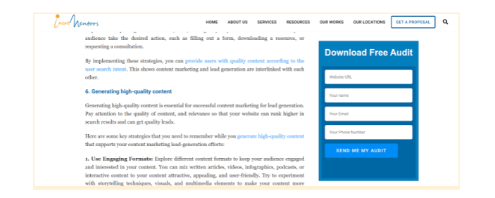 Internal Linking example