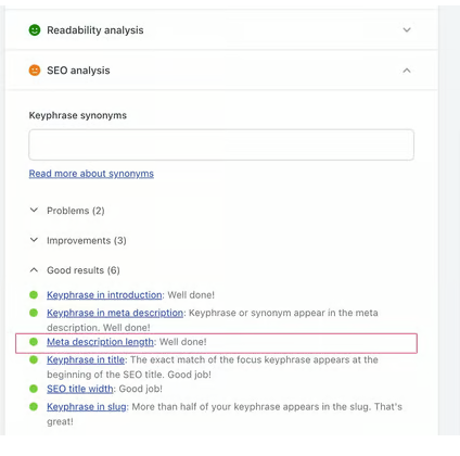 Meta Description and title tag