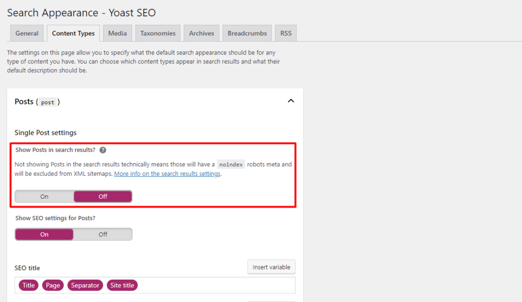 Select content types in this step