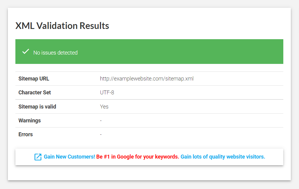 XML Validation Results