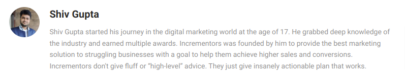 author's expertise in his field