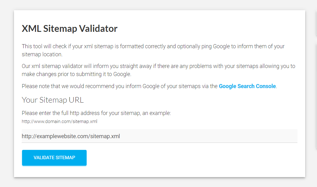 this is the step to press the 'Validate Sitemap' button