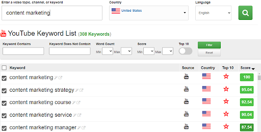 Keyword Tool for Youtube

