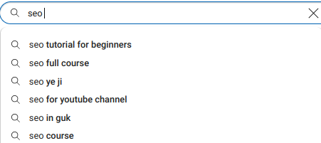 YouTube search bar